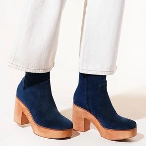 Charlotte Stone - Paz navy blue suede boots